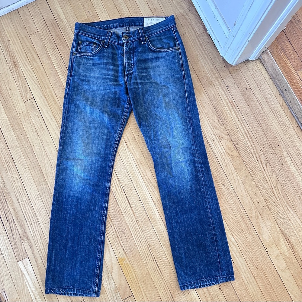 Rag & Bone Mens Jeans Blue Flint Rb 15x Slim Straight Tailored